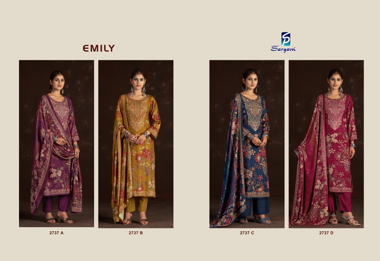 Emily Sargam Prints Pure Viscose Pashmina Suits Exporter Gujarat