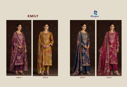 Emily Sargam Prints Pure Viscose Pashmina Suits Exporter Gujarat