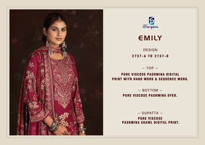 Emily Sargam Prints Pure Viscose Pashmina Suits Exporter Gujarat