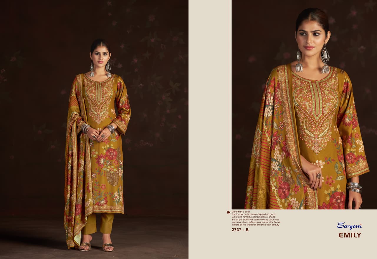 Emily Sargam Prints Pure Viscose Pashmina Suits Exporter Gujarat