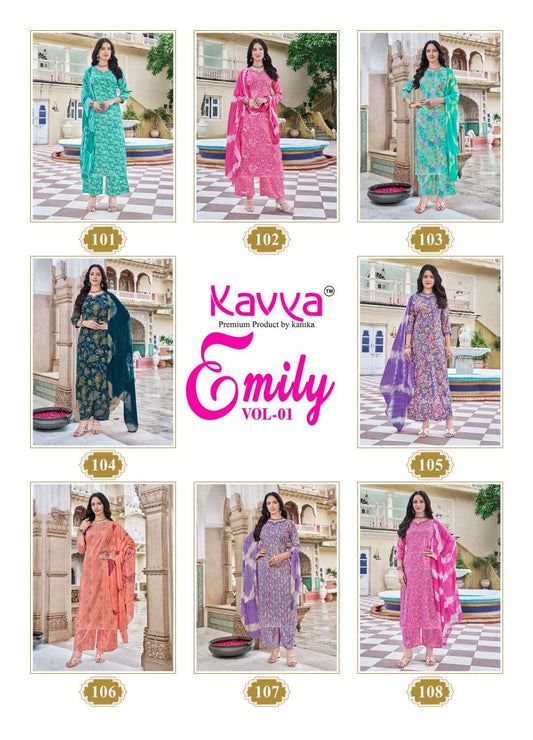 Emily Vol 1 Kavya Capsule Readymade Plazzo Style Suits Exporter Gujarat