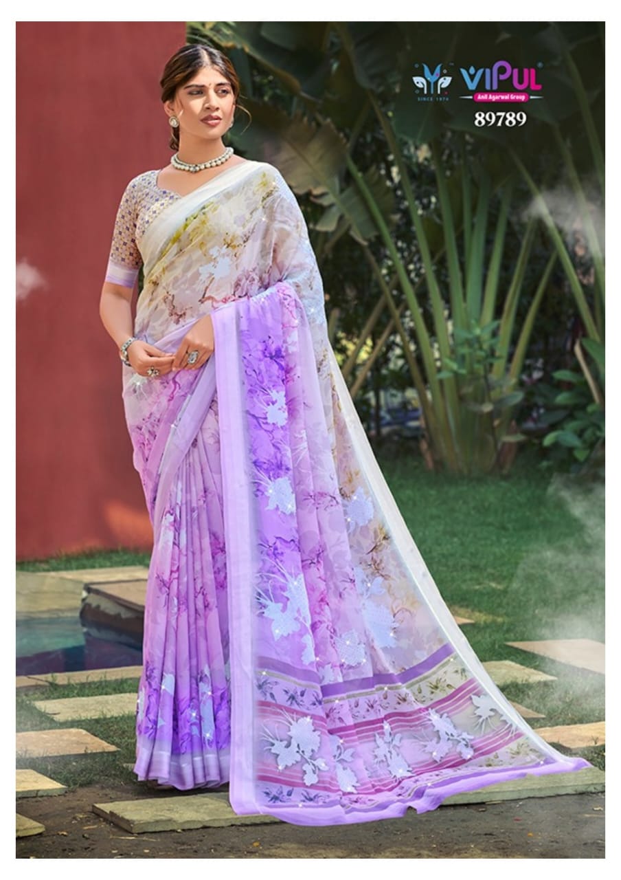 Emirah Vipul Dull Moss Sarees Manufacturer Ahmedabad