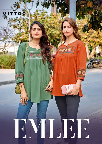 Emlee Mittoo Rayon Fancy Tops Wholesale Price