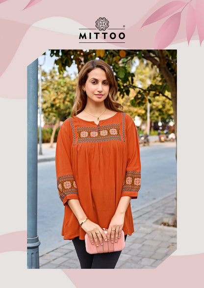 Emlee Mittoo Rayon Fancy Tops Wholesale Price