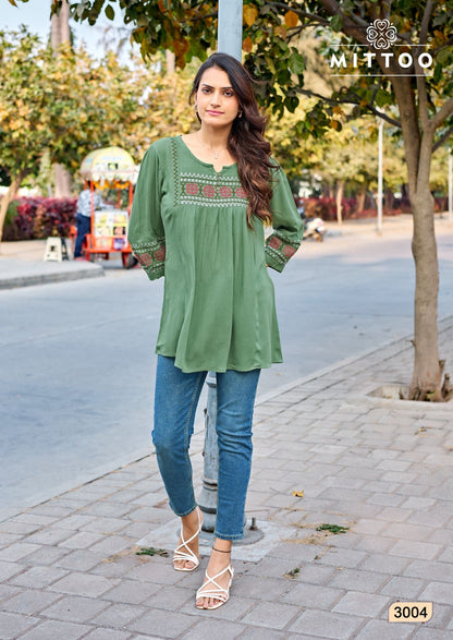 Emlee Mittoo Rayon Fancy Tops Wholesale Price