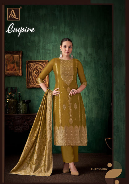 Empire Alok Jacquard Karachi Salwar Suits Supplier Ahmedabad