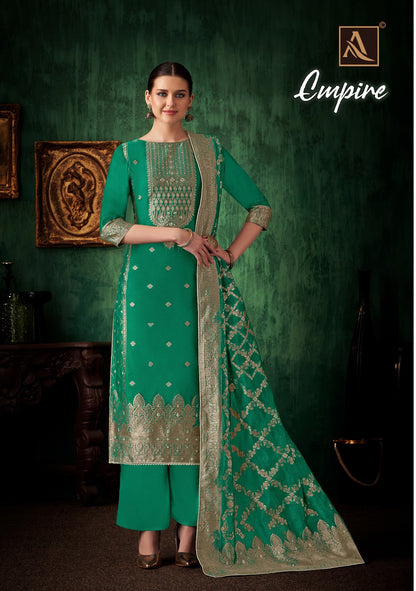Empire Alok Jacquard Karachi Salwar Suits Supplier Ahmedabad