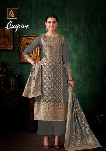Empire Alok Jacquard Karachi Salwar Suits Supplier Ahmedabad