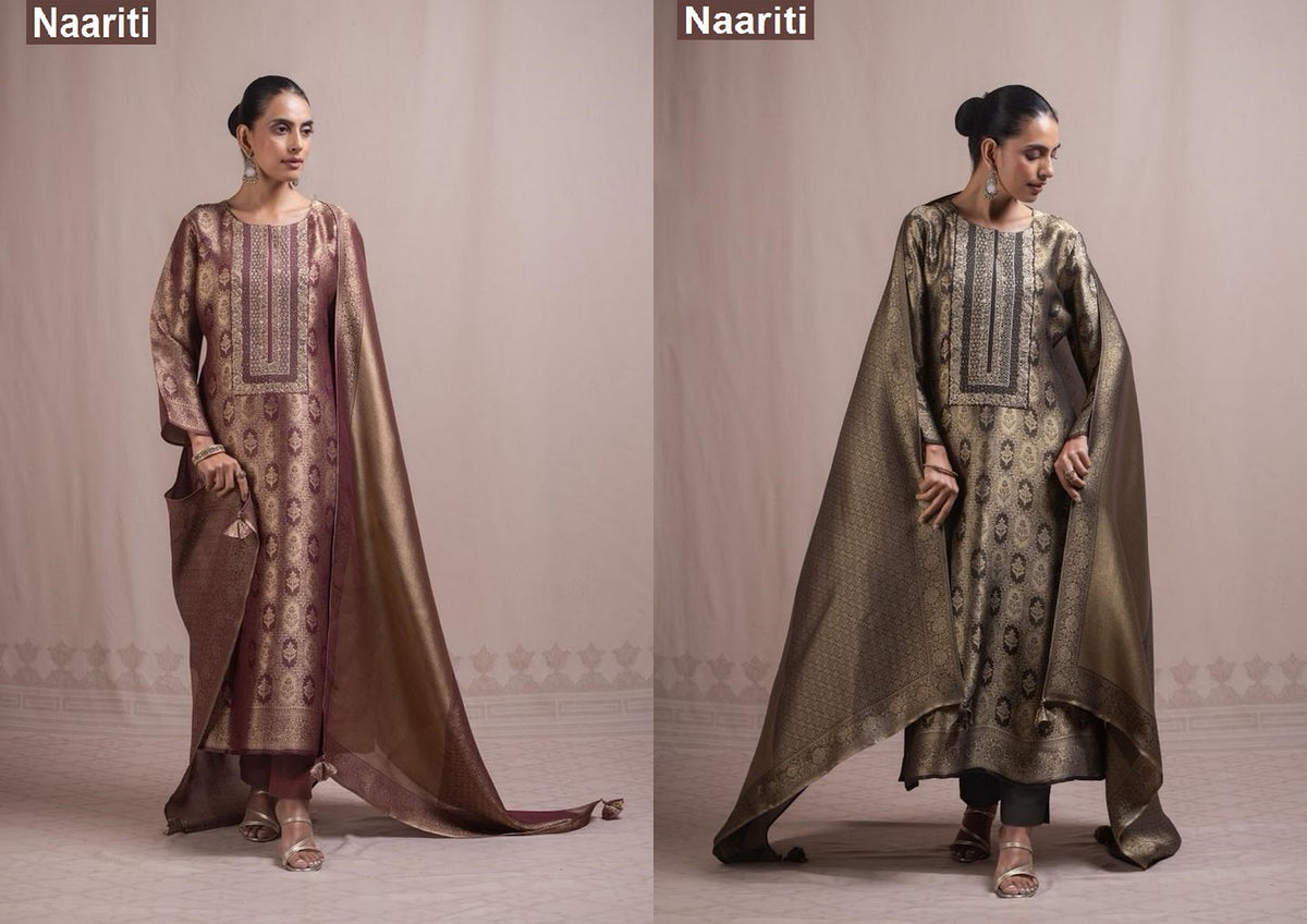 Enaar 2874 Naariti Silk Jacquard Pant Style Suits Wholesaler Gujarat
