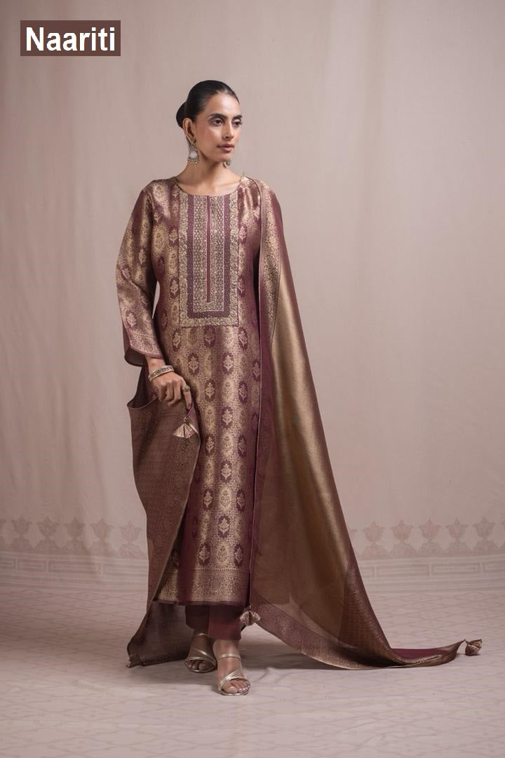Enaar 2874 Naariti Silk Jacquard Pant Style Suits Wholesaler Gujarat