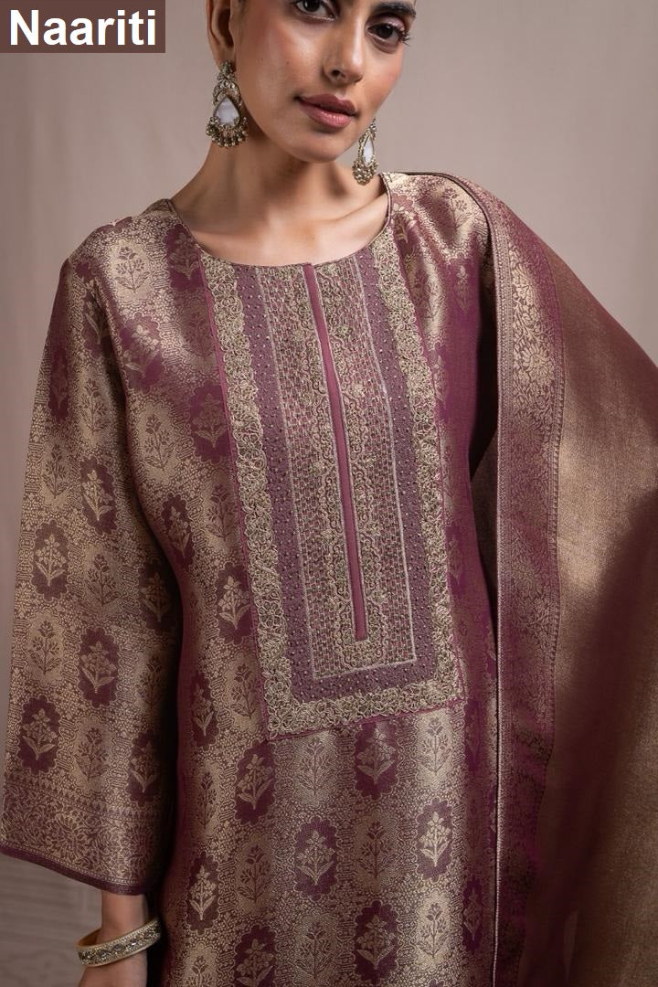 Enaar 2874 Naariti Silk Jacquard Pant Style Suits Wholesaler Gujarat