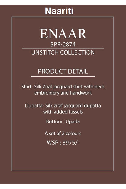 Enaar 2874 Naariti Silk Jacquard Pant Style Suits Wholesaler Gujarat