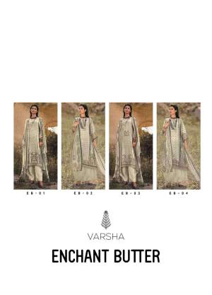 Enchant Butter Varsha Fashions Silk Pashmina Suits Manufacturer India