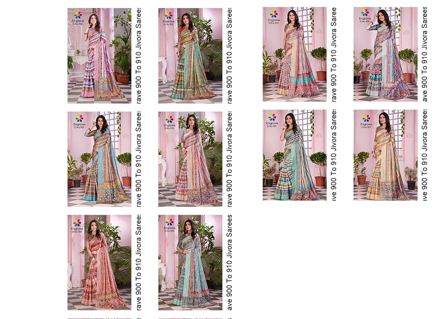 Engrave 900 To 910 Jivora Chanderi Silk Sarees Manufacturer Gujarat