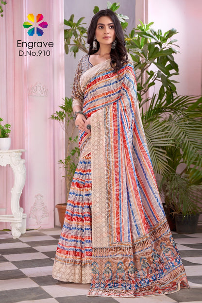 Engrave 900 To 910 Jivora Chanderi Silk Sarees Manufacturer Gujarat