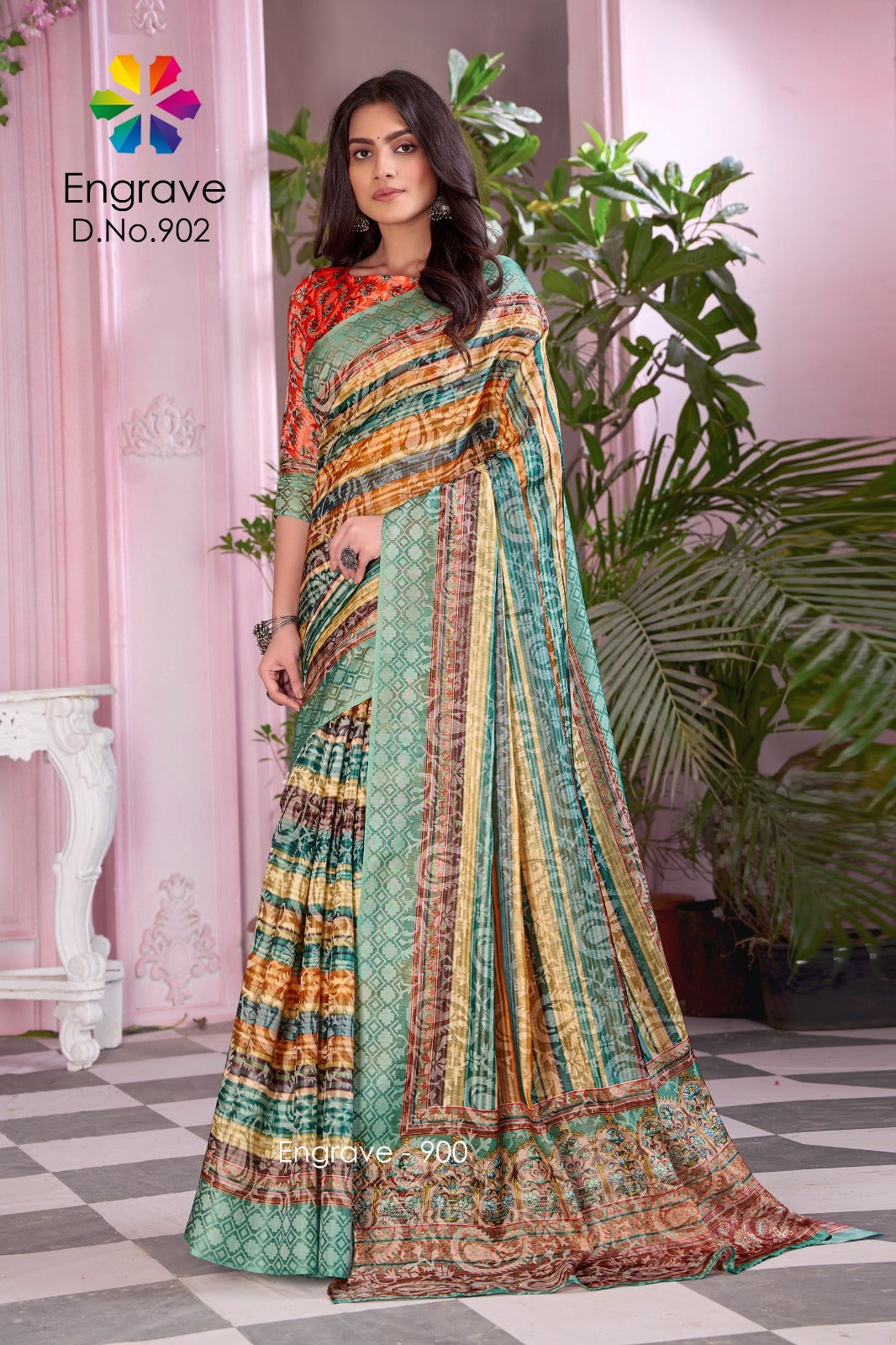 Engrave 900 To 910 Jivora Chanderi Silk Sarees Manufacturer Gujarat