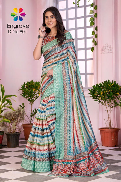 Engrave 900 To 910 Jivora Chanderi Silk Sarees Manufacturer Gujarat
