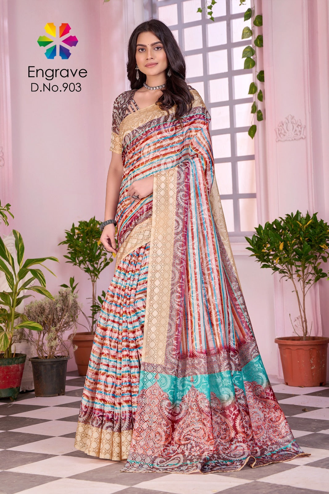 Engrave 900 To 910 Jivora Chanderi Silk Sarees Manufacturer Gujarat