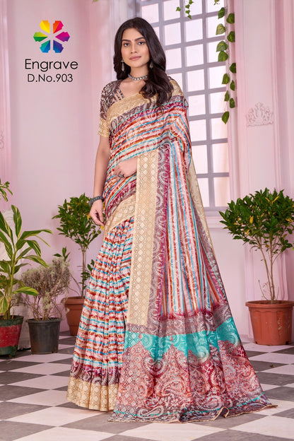 Engrave 900 To 910 Jivora Chanderi Silk Sarees Manufacturer Gujarat