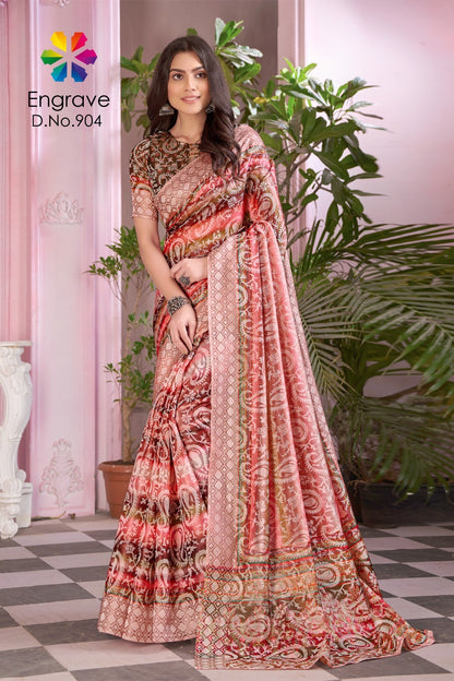 Engrave 900 To 910 Jivora Chanderi Silk Sarees Manufacturer Gujarat