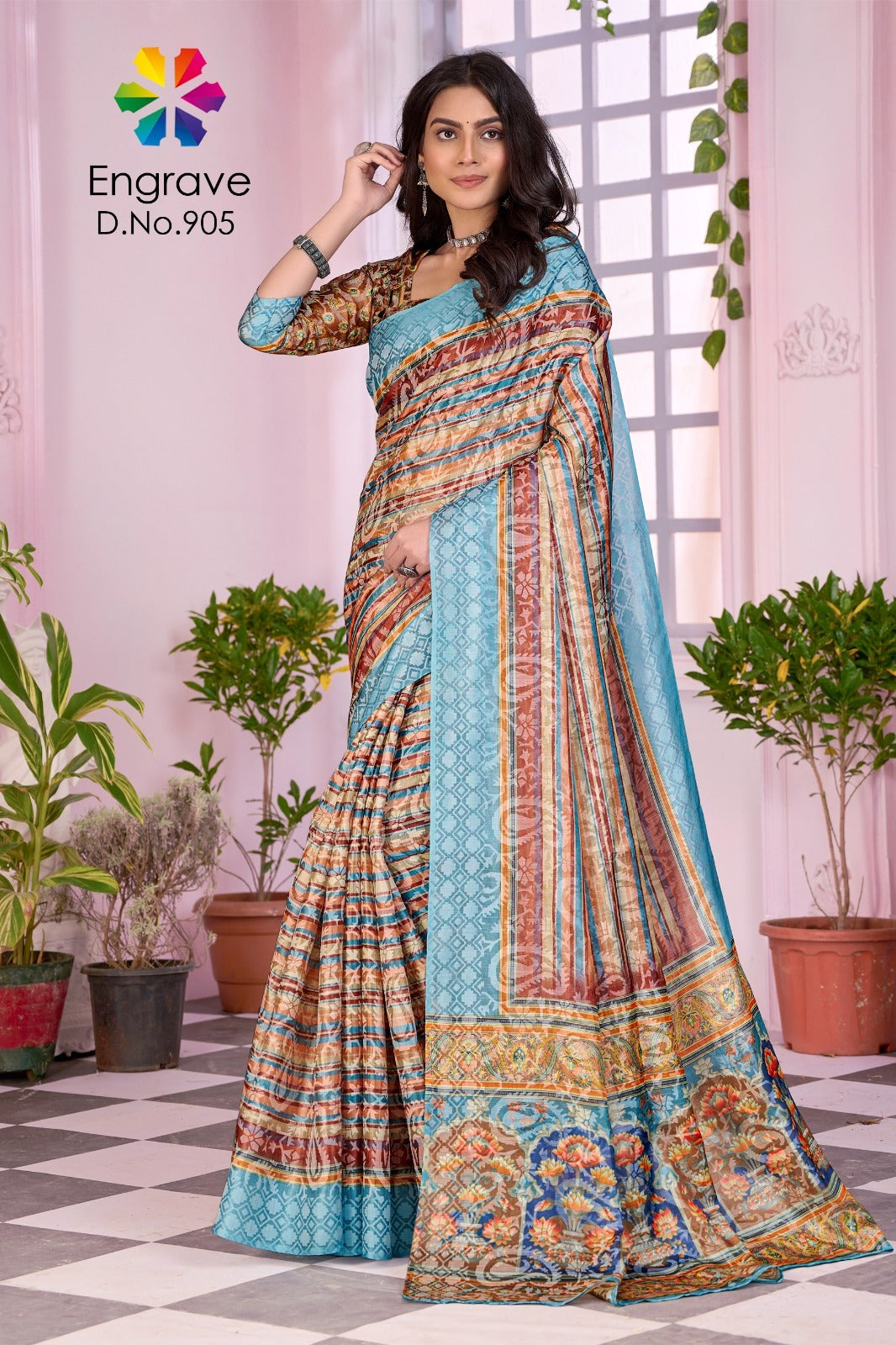 Engrave 900 To 910 Jivora Chanderi Silk Sarees Manufacturer Gujarat