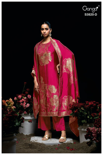 Enole S3820 Ganga Woven Silk Pant Style Suits Exporter Ahmedabad
