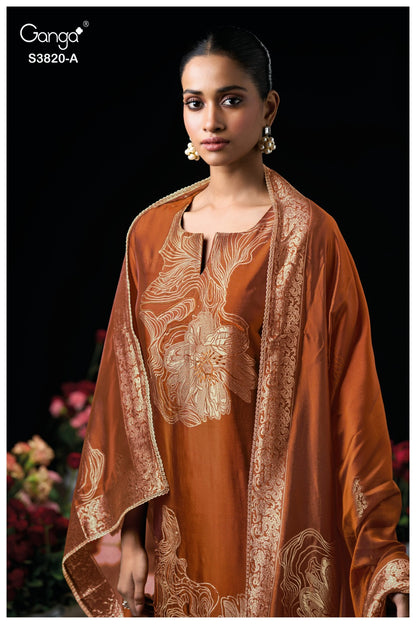 Enole S3820 Ganga Woven Silk Pant Style Suits Exporter Ahmedabad