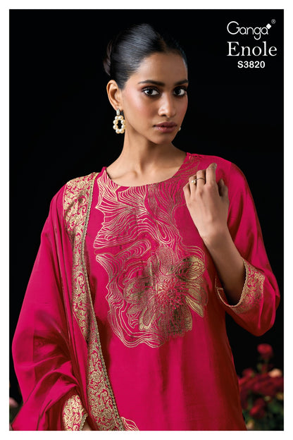 Enole S3820 Ganga Woven Silk Pant Style Suits Exporter Ahmedabad