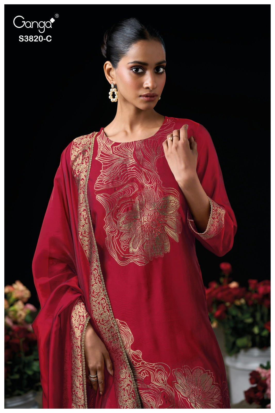 Enole S3820 Ganga Woven Silk Pant Style Suits Exporter Ahmedabad