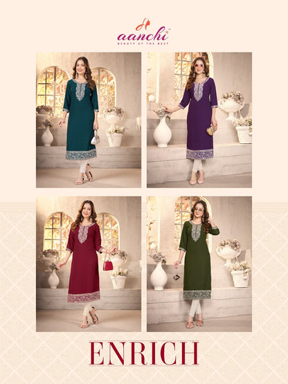 Enrich Aanchi Straight Cut Kurtis Exporter India