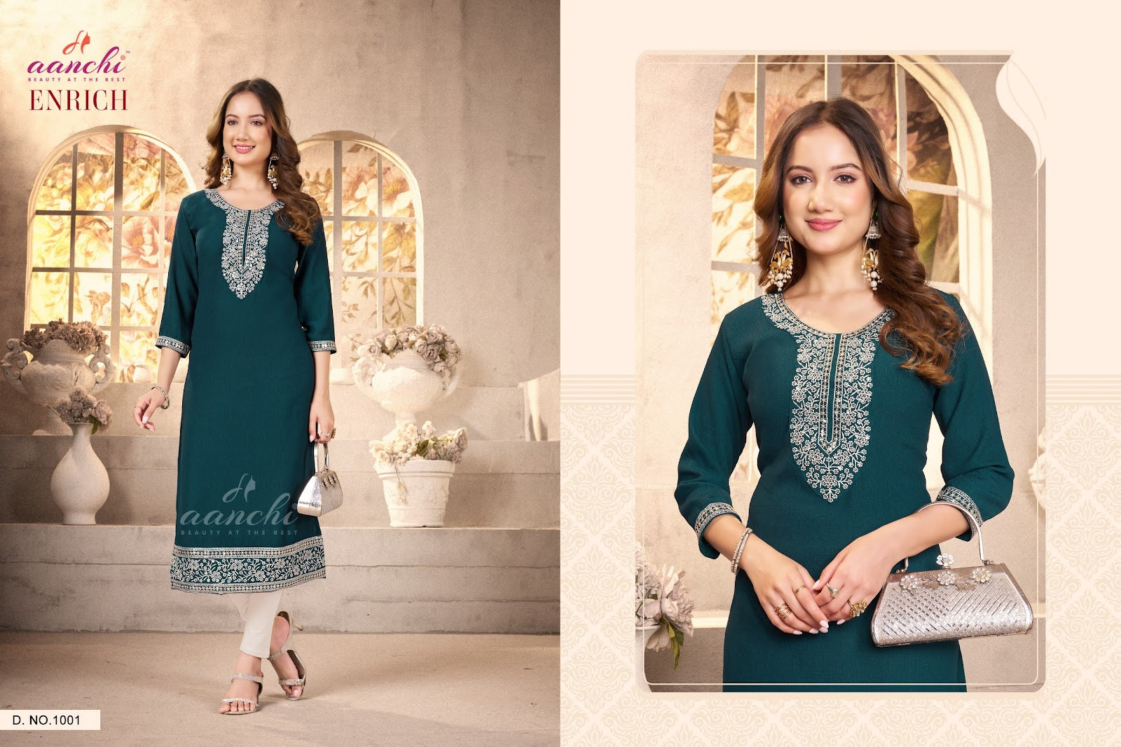 Enrich Aanchi Straight Cut Kurtis Exporter India