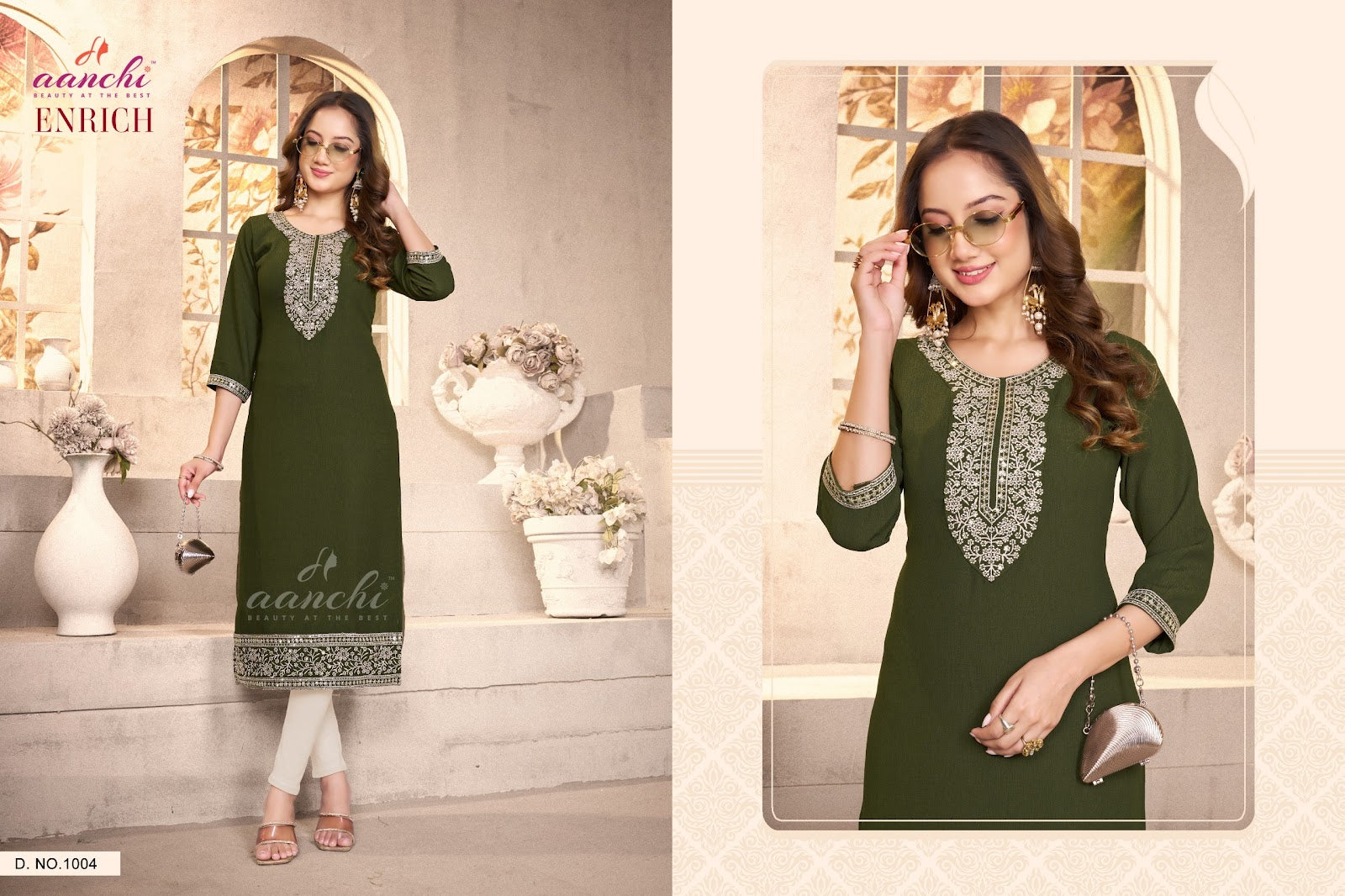 Enrich Aanchi Straight Cut Kurtis Exporter India