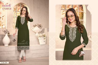 Enrich Aanchi Straight Cut Kurtis Exporter India