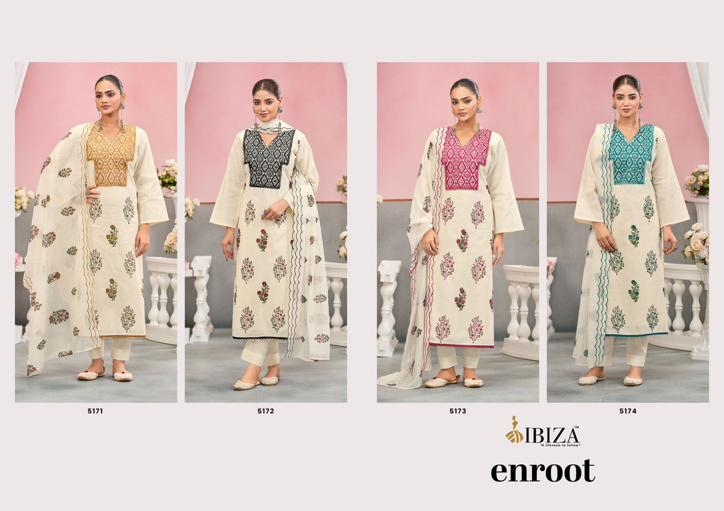 Enroot Ibiza Cotton Pant Style Suits Wholesale Rate