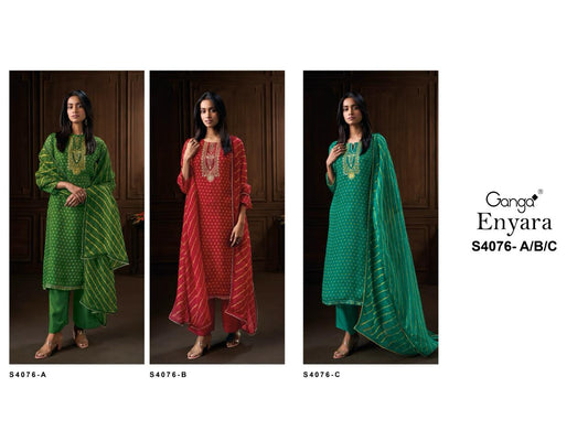 Enyara 4076 Ganga Pure Viscose Pant Style Suits Wholesaler