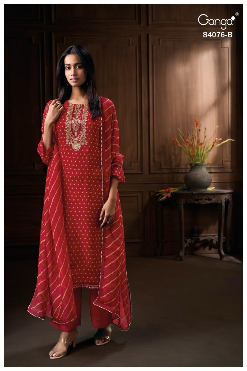 Enyara 4076 Ganga Pure Viscose Pant Style Suits Wholesaler