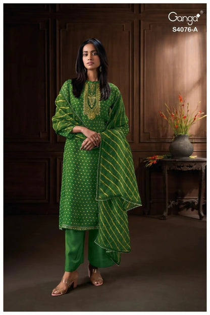 Enyara 4076 Ganga Pure Viscose Pant Style Suits Wholesaler