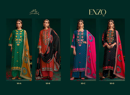 Enzo 101 Shiddat Viscose Muslin Pant Style Suits Exporter Gujarat