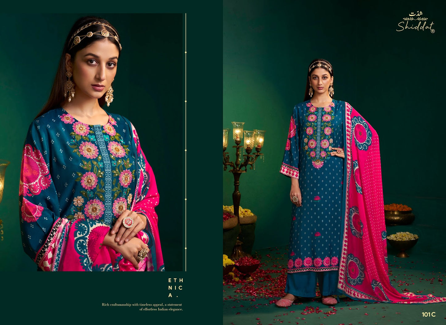 Enzo 101 Shiddat Viscose Muslin Pant Style Suits Exporter Gujarat
