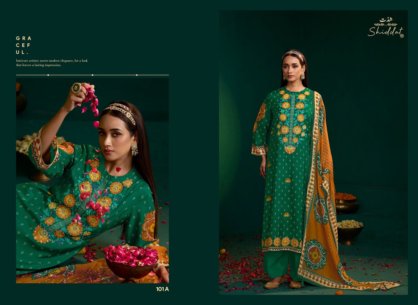 Enzo 101 Shiddat Viscose Muslin Pant Style Suits Exporter Gujarat