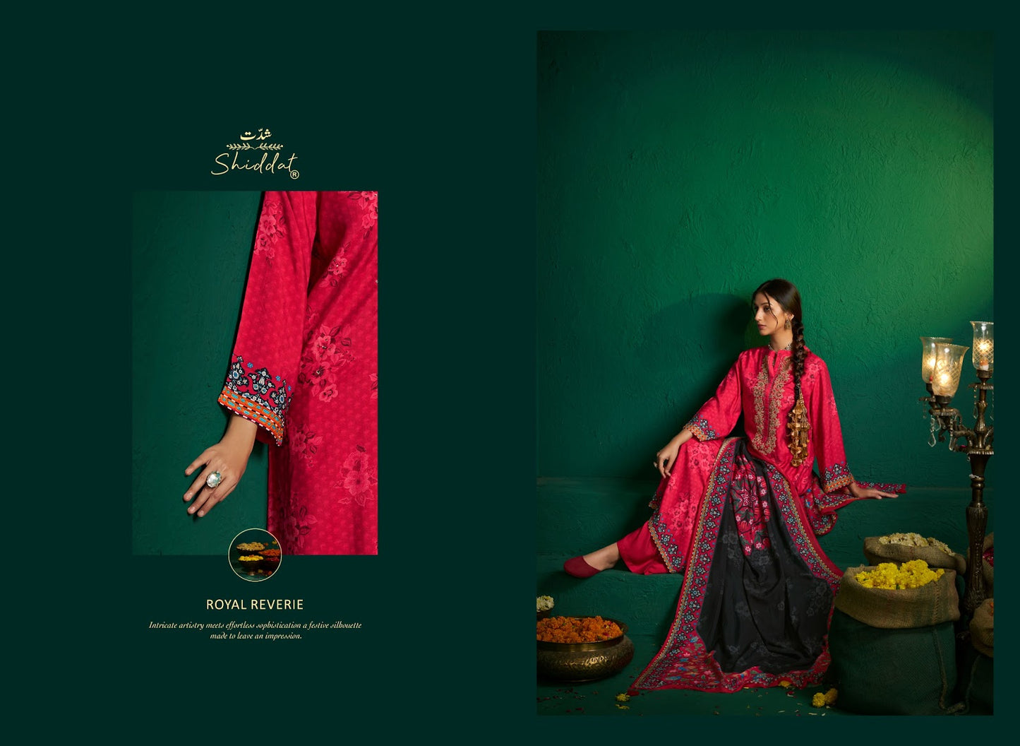 Enzo 201 Shiddat Viscose Muslin Plazzo Style Suits Supplier
