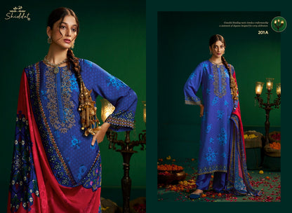 Enzo 201 Shiddat Viscose Muslin Plazzo Style Suits Supplier