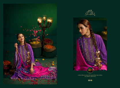 Enzo 201 Shiddat Viscose Muslin Plazzo Style Suits Supplier