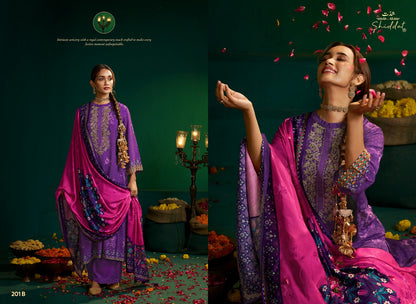 Enzo 201 Shiddat Viscose Muslin Plazzo Style Suits Supplier