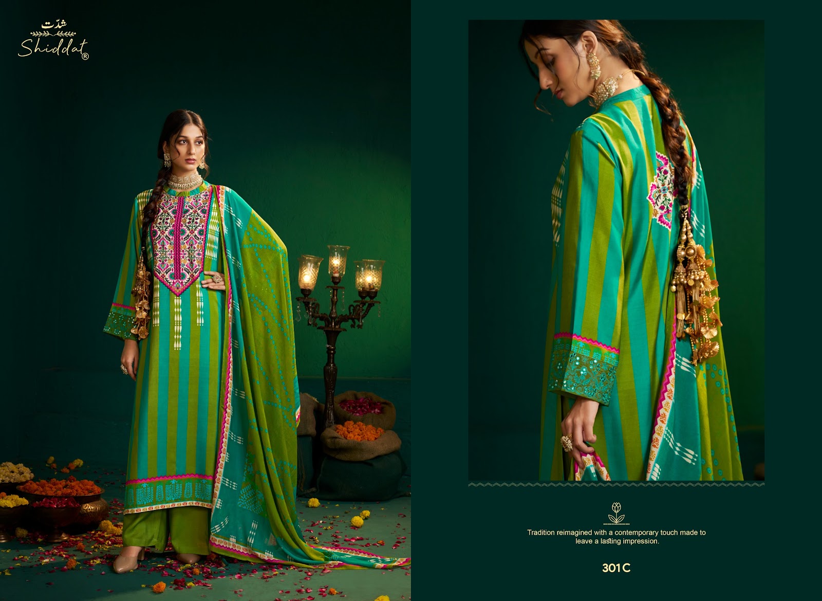 Enzo 301 Shiddat Viscose Muslin Plazzo Style Suits Supplier India