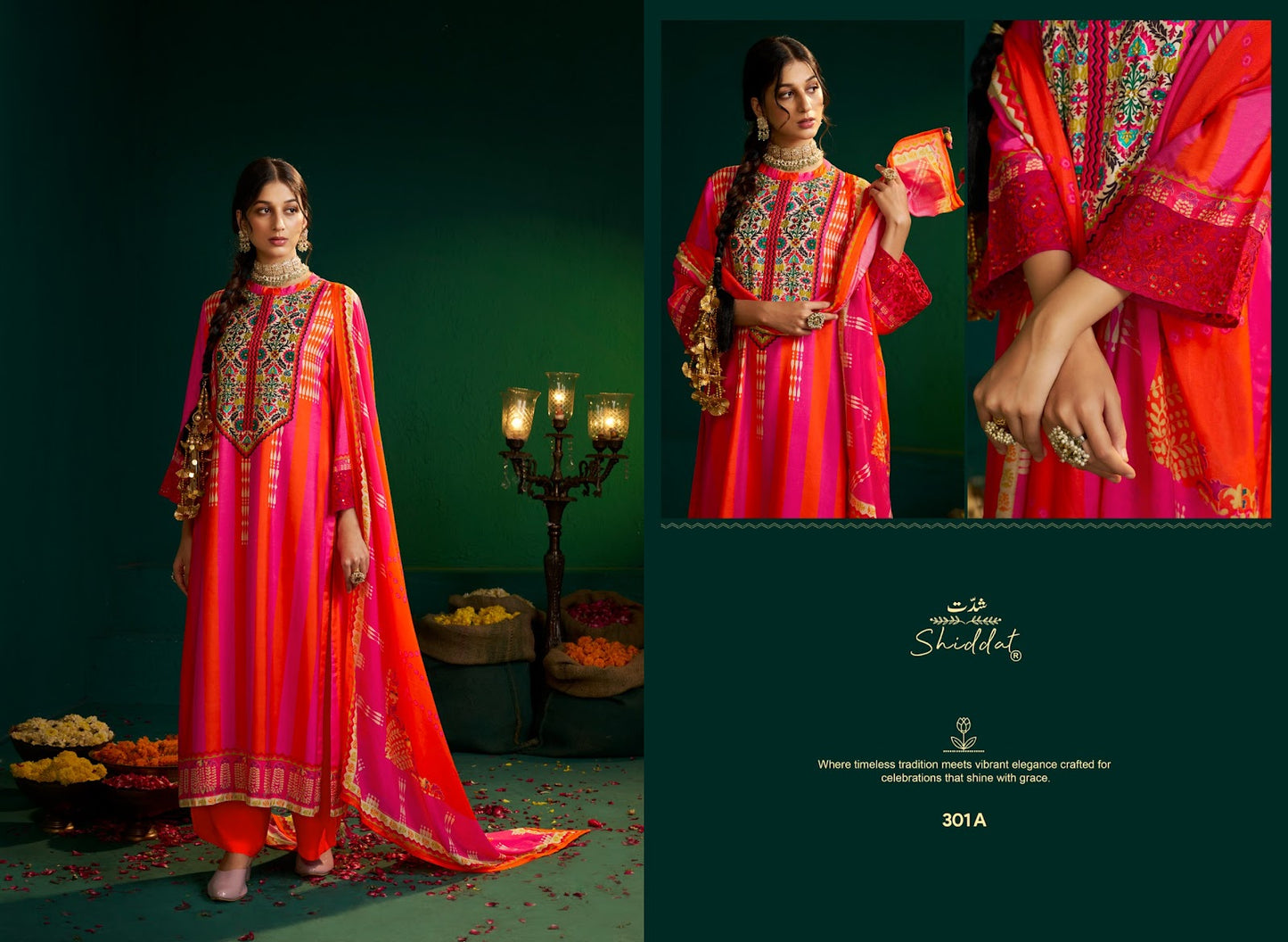 Enzo 301 Shiddat Viscose Muslin Plazzo Style Suits Supplier India