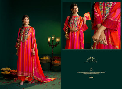 Enzo 301 Shiddat Viscose Muslin Plazzo Style Suits Supplier India