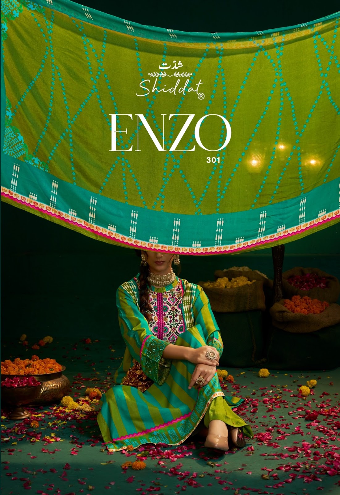 Enzo 301 Shiddat Viscose Muslin Plazzo Style Suits Supplier India