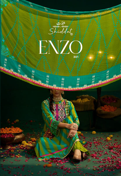 Enzo 301 Shiddat Viscose Muslin Plazzo Style Suits Supplier India