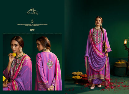 Enzo 301 Shiddat Viscose Muslin Plazzo Style Suits Supplier India